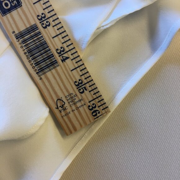 Halston Dress Womens Sz 10 Off White Handkerchief Hem Fairy Girly Beach Wedding - Picture 9 of 12